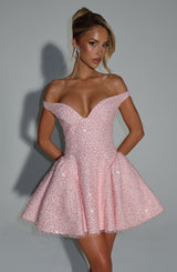Fioreclo Saphyra Mini Dress in Blush