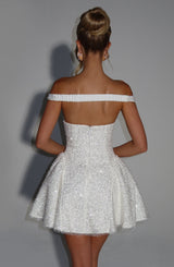 Fioreclo Saphyra Mini Dress in Ivory