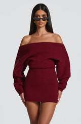 Fioreclo Sawyn Mini Dress in Burgundy
