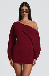 Fioreclo Sawyn Mini Dress in Burgundy
