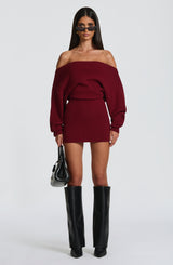 Fioreclo Sawyn Mini Dress in Burgundy