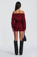Fioreclo Sawyn Mini Dress in Burgundy