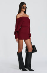 Fioreclo Sawyn Mini Dress in Burgundy