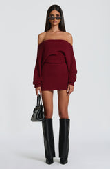 Fioreclo Sawyn Mini Dress in Burgundy