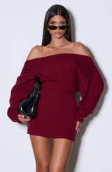 Fioreclo Sawyn Mini Dress in Burgundy