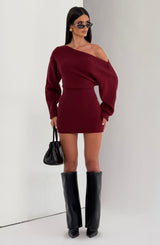 Fioreclo Sawyn Mini Dress in Burgundy