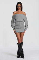 Fioreclo Sawyn Mini Dress in Light Grey