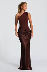 Fioreclo Sedonia Maxi Dress in Plum Brown
