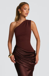 Fioreclo Sedonia Maxi Dress in Plum Brown