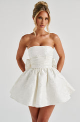 Fioreclo Selene Mini Dress in Ivory