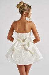 Fioreclo Selene Mini Dress in Ivory
