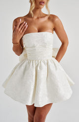 Fioreclo Selene Mini Dress in Ivory