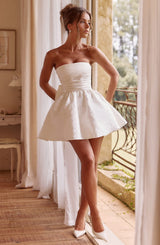 Fioreclo Selene Mini Dress in Ivory