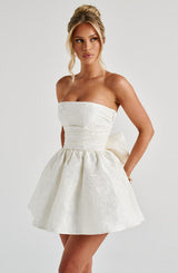 Fioreclo Selene Mini Dress in Ivory