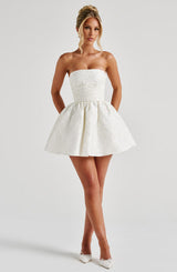 Fioreclo Selene Mini Dress in Ivory