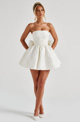 Fioreclo Selene Mini Dress in Ivory