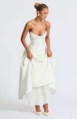 Fioreclo Selma Midi Dress in Ivory