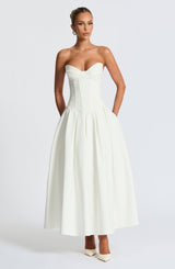 Fioreclo Selma Midi Dress in Ivory