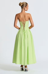 Fioreclo Selma Midi Dress in Lime
