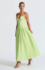 Fioreclo Selma Midi Dress in Lime