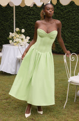 Fioreclo Selma Midi Dress in Lime