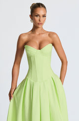 Fioreclo Selma Midi Dress in Lime