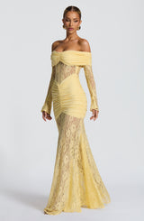 Fioreclo Solene Maxi Dress in Lemon