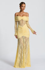 Fioreclo Solene Maxi Dress in Lemon