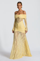 Fioreclo Solene Maxi Dress in Lemon