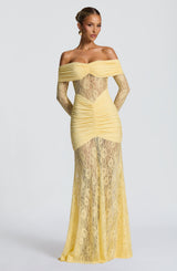 Fioreclo Solene Maxi Dress in Lemon