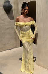 Fioreclo Solene Maxi Dress in Lemon