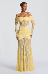 Fioreclo Solene Maxi Dress in Lemon