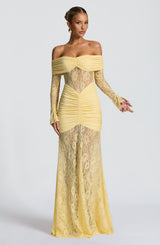 Fioreclo Solene Maxi Dress in Lemon