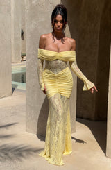 Fioreclo Solene Maxi Dress in Lemon