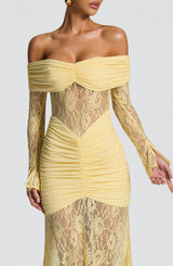 Fioreclo Solene Maxi Dress in Lemon