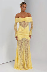 Fioreclo Solene Maxi Dress in Lemon