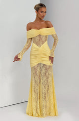 Fioreclo Solene Maxi Dress in Lemon