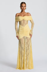 Fioreclo Solene Maxi Dress in Lemon