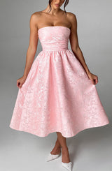 Fioreclo Sorcha Midi Dress in Blush