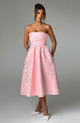 Fioreclo Sorcha Midi Dress in Blush