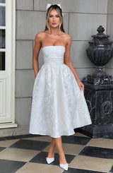 Fioreclo Sorcha Midi Dress in Ivory
