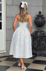 Fioreclo Sorcha Midi Dress in Ivory