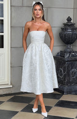 Fioreclo Sorcha Midi Dress in Ivory