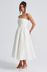 Fioreclo Sorcha Midi Dress in Ivory
