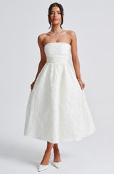 Fioreclo Sorcha Midi Dress in Ivory