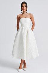 Fioreclo Sorcha Midi Dress in Ivory
