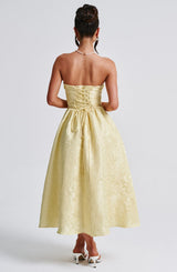 Fioreclo Sorcha Midi Dress in Lemon
