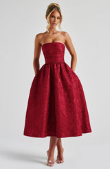 Fioreclo Sorcha Midi Dress in Red