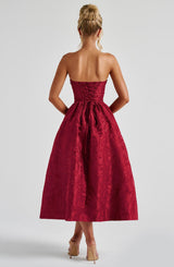 Fioreclo Sorcha Midi Dress in Red