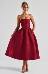Fioreclo Sorcha Midi Dress in Red